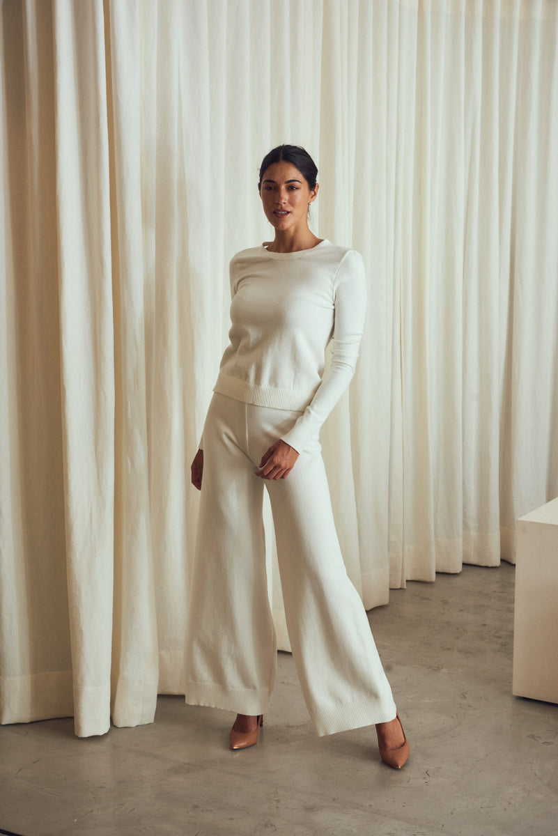 Denver White Knitted Sweater – Camille