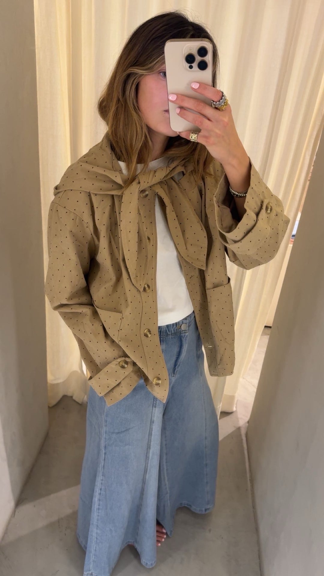 Nara Polka Dot Jacket Beige