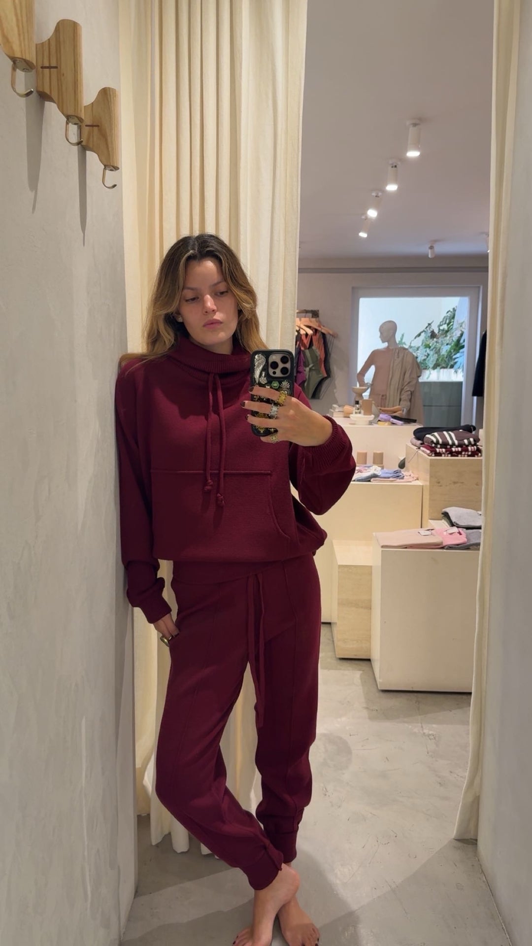 Perth Burgundy Knitted Jogger