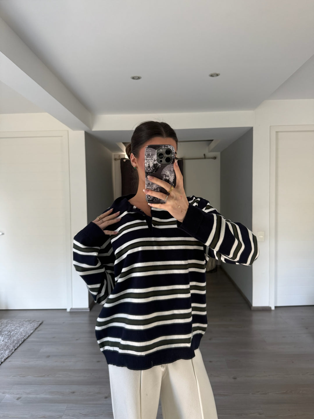 New Zealand Navy/Green Polo Sweater