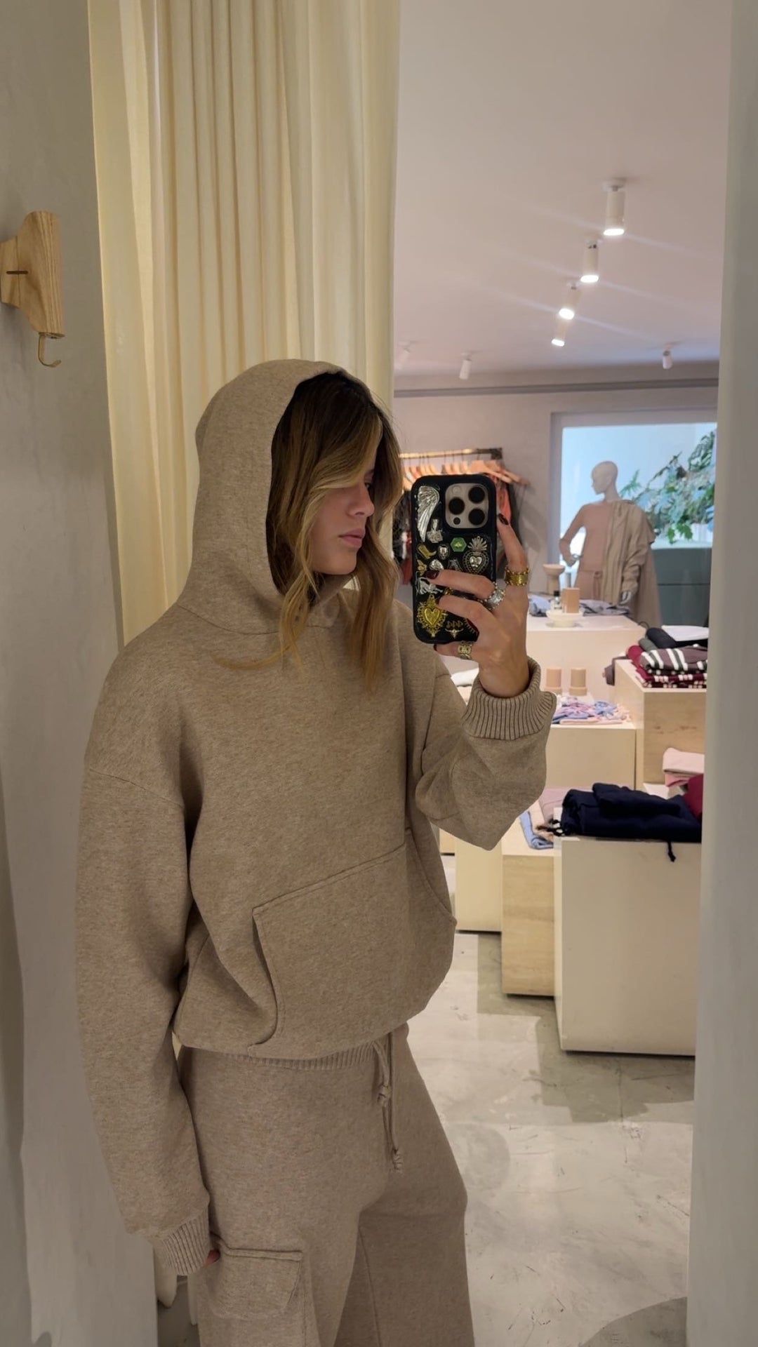 Portland Beige Knitted Hoodie