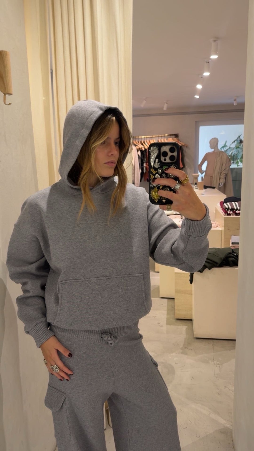 Portland Grey Knitted Hoodie