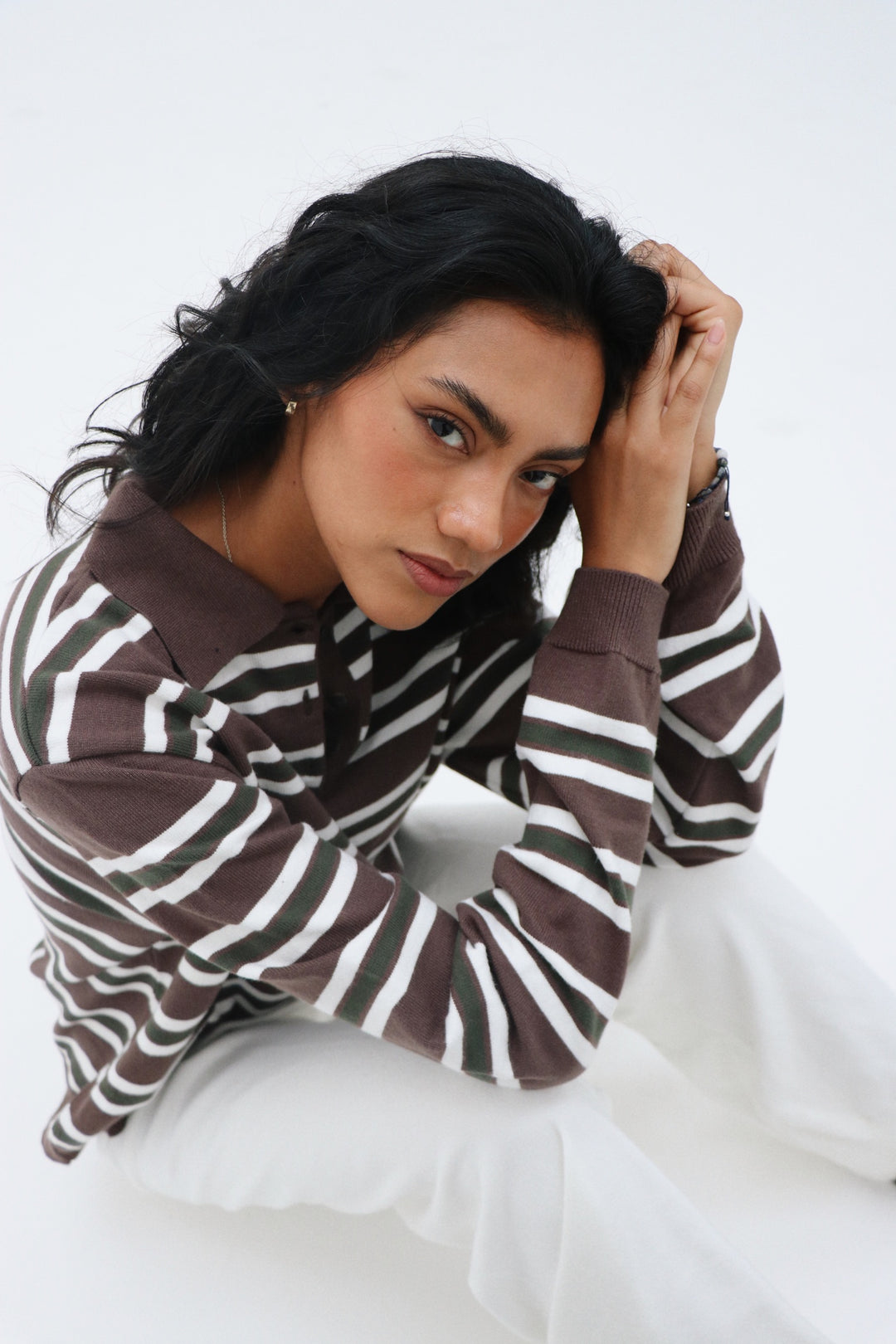 New Zealand Brown/Green Polo Sweater