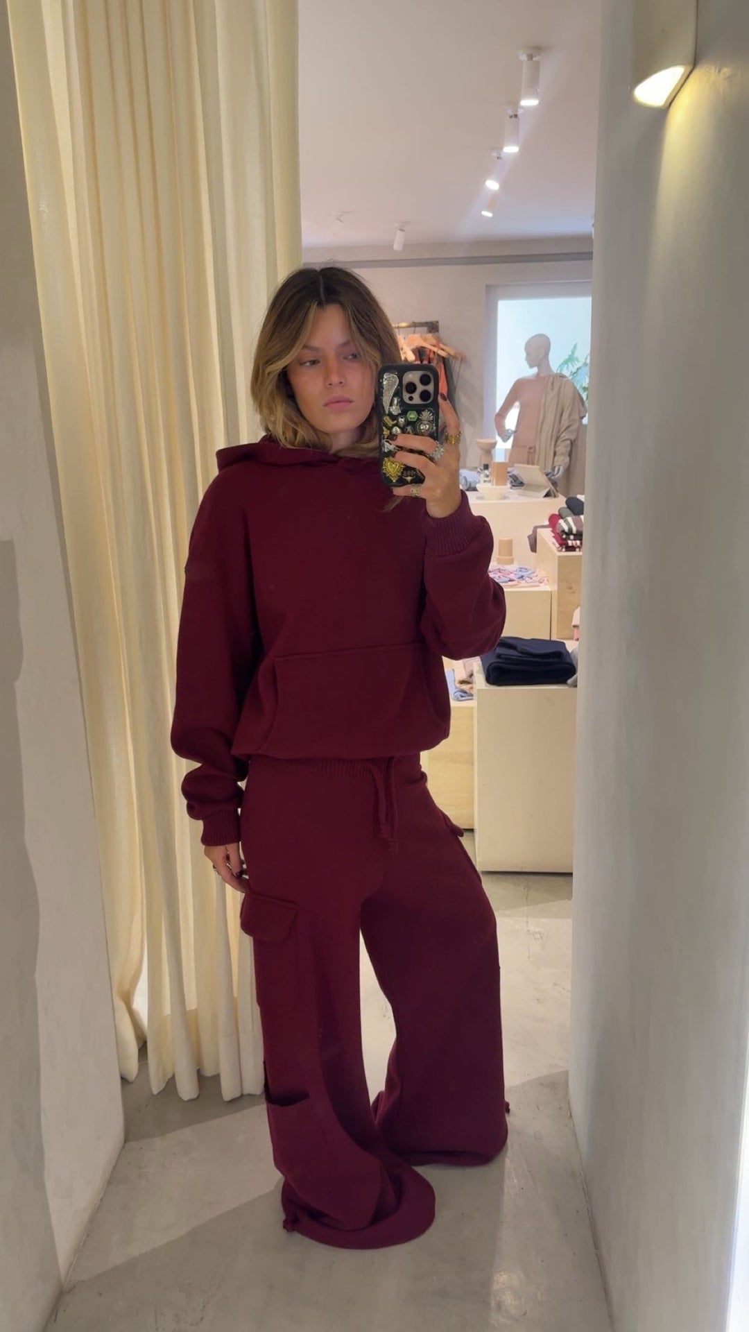 Portland Burgundy Knitted Hoodie