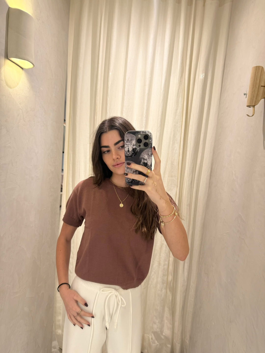 Petra Cocoa Knitted Top