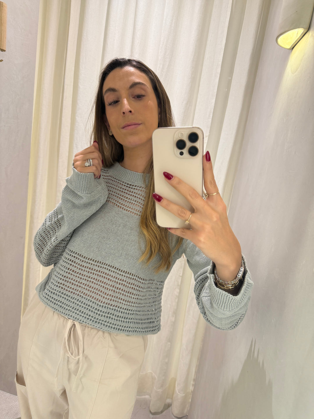 Japan Sage Pale Knit Sweater