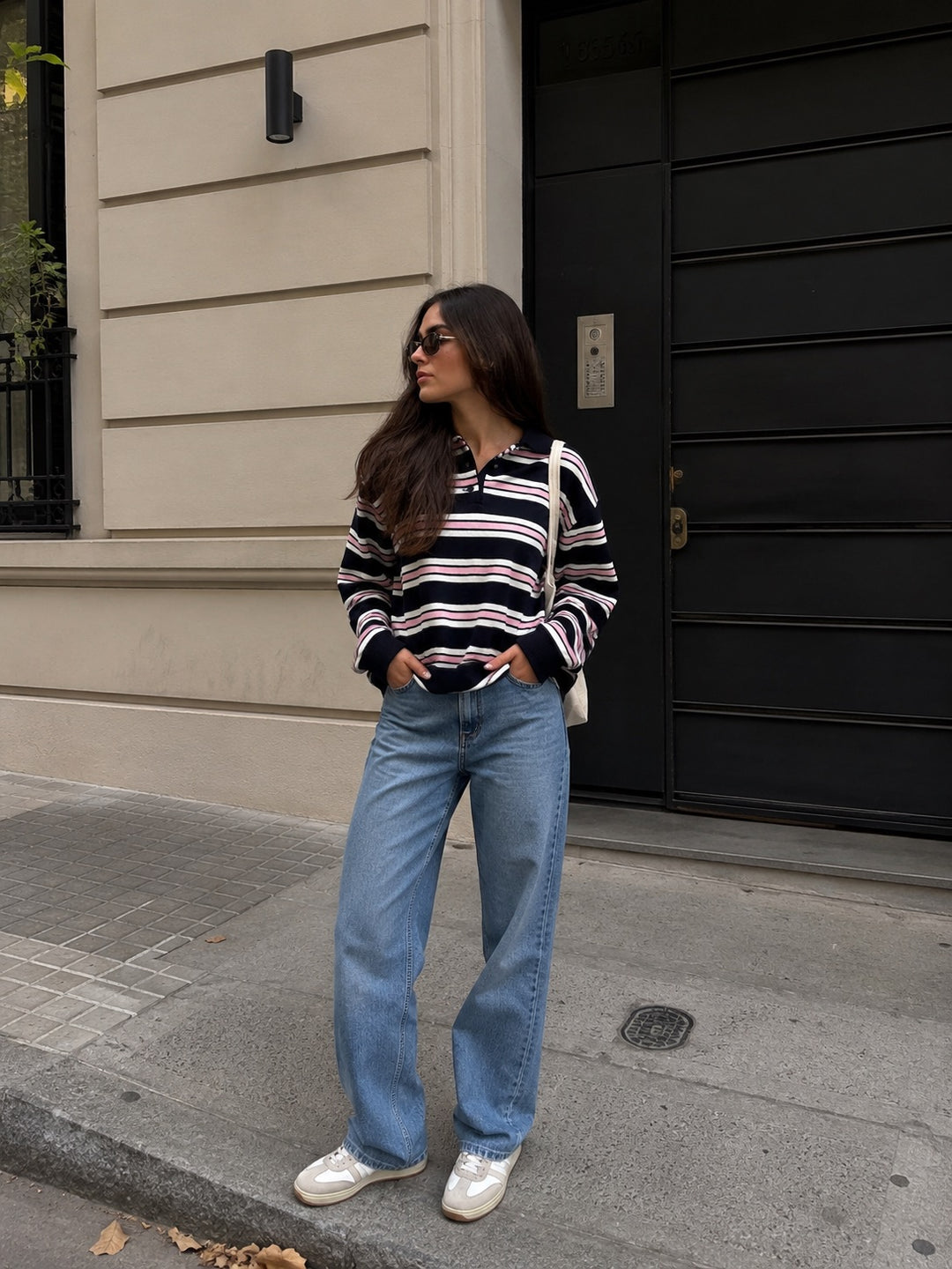 New Zealand Navy/Pink Polo Sweater