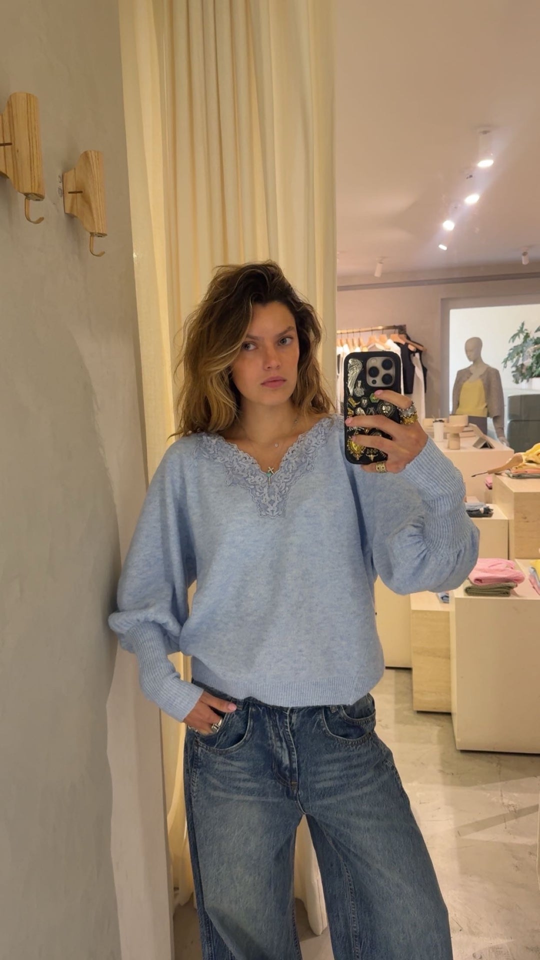 Cadiz Blue Lace Sweater