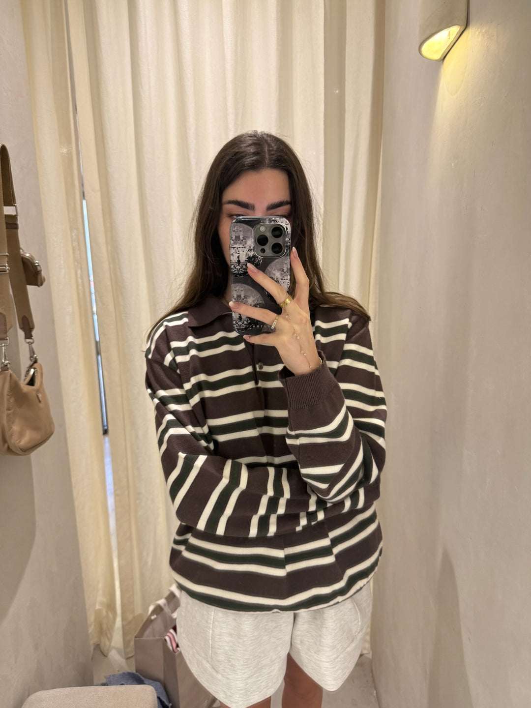 New Zealand Brown/Green Polo Sweater