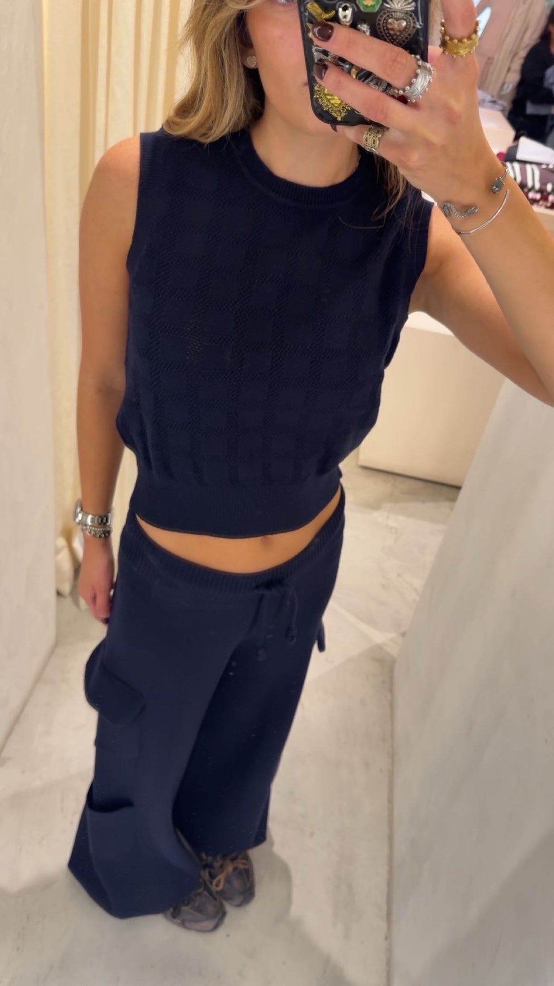 Dubai Navy Knitted Top