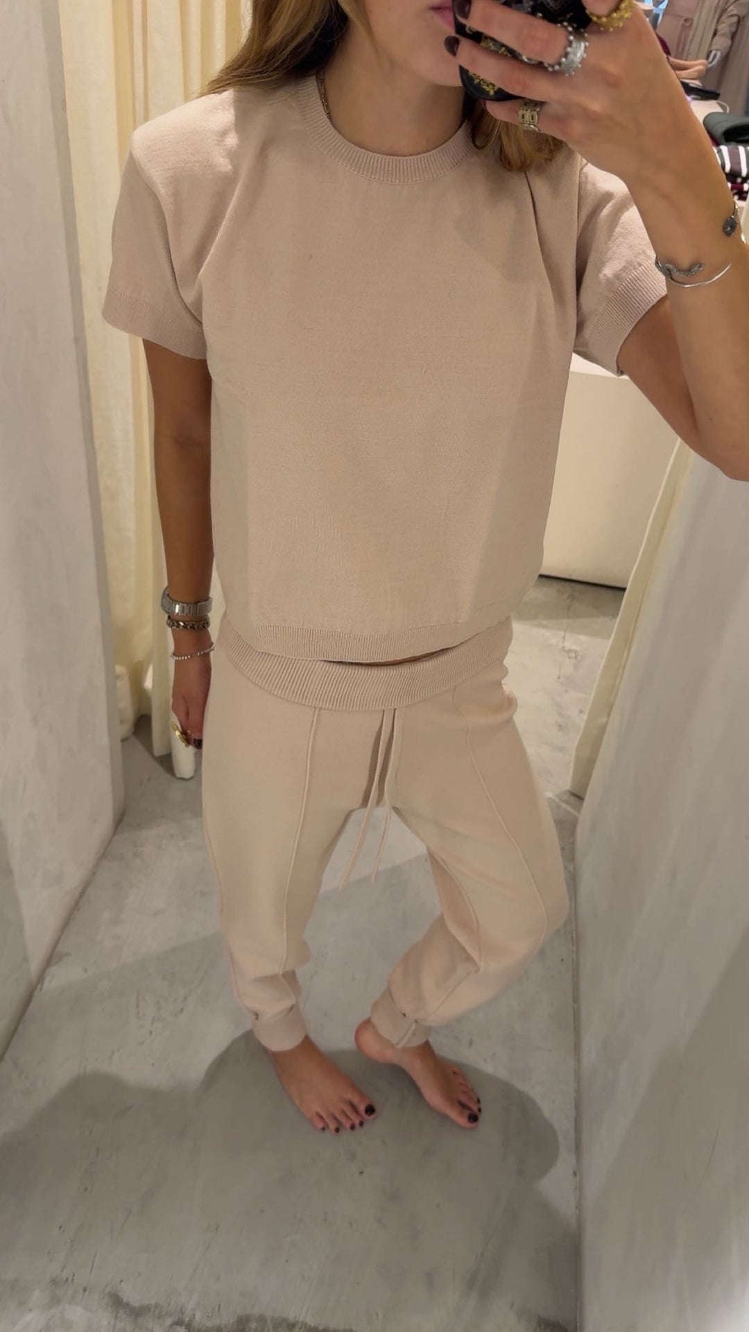 Perth Sand Knitted Jogger