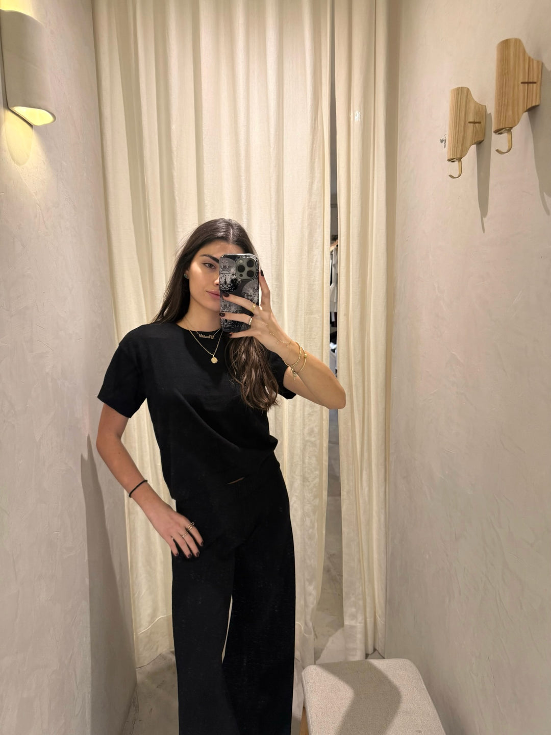 Petra Black Knitted Top