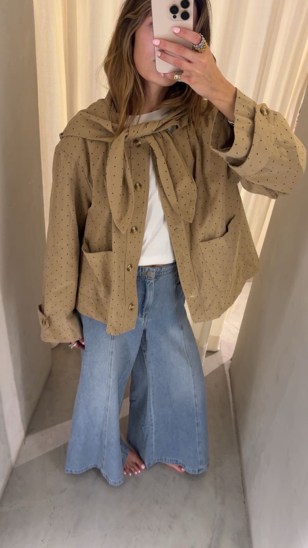Nara Polka Dot Jacket Beige