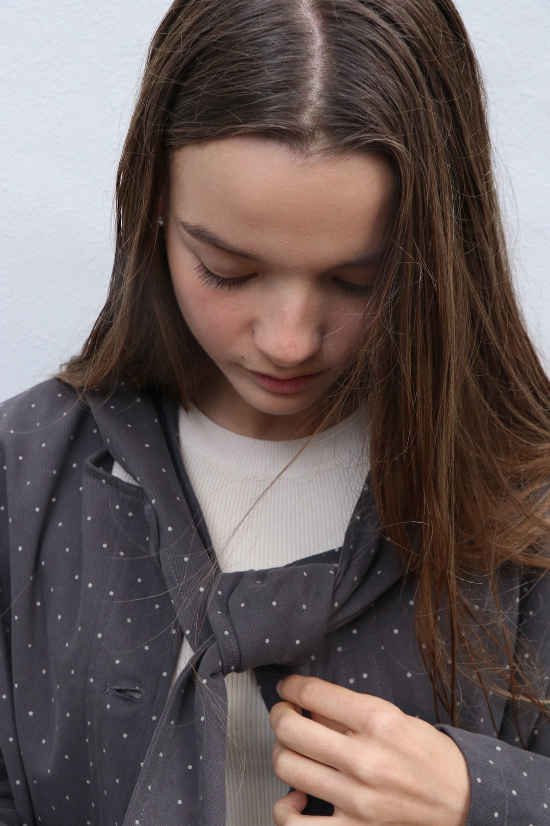 Nara Polka Dot Jacket Charcoal