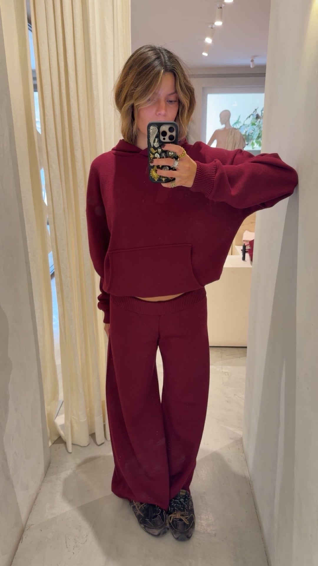 Denver Burgundy Knitted Pants