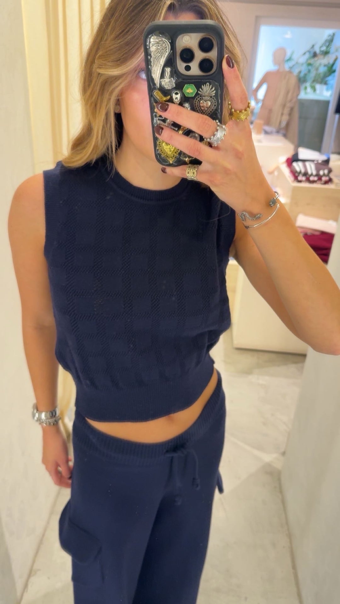 Dubai Navy Knitted Top