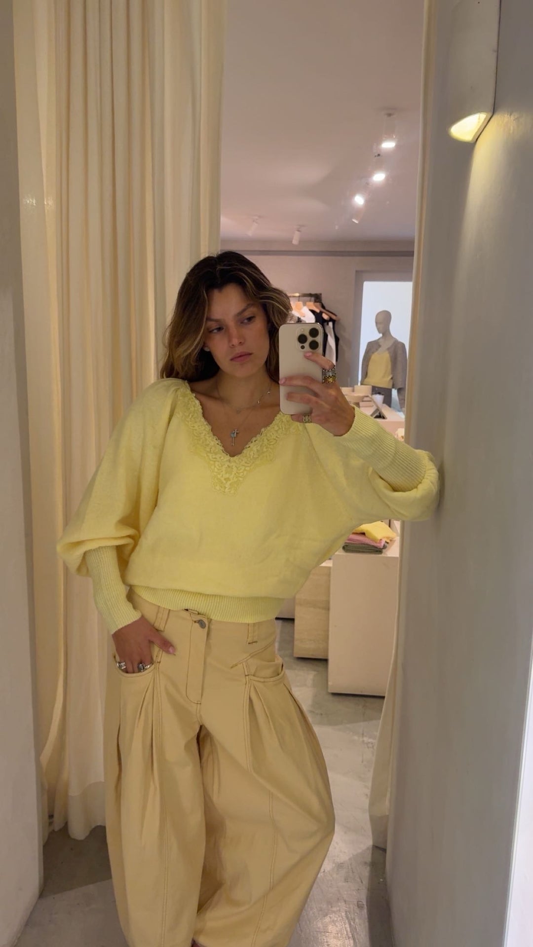 Cadiz Yellow Lace Sweater
