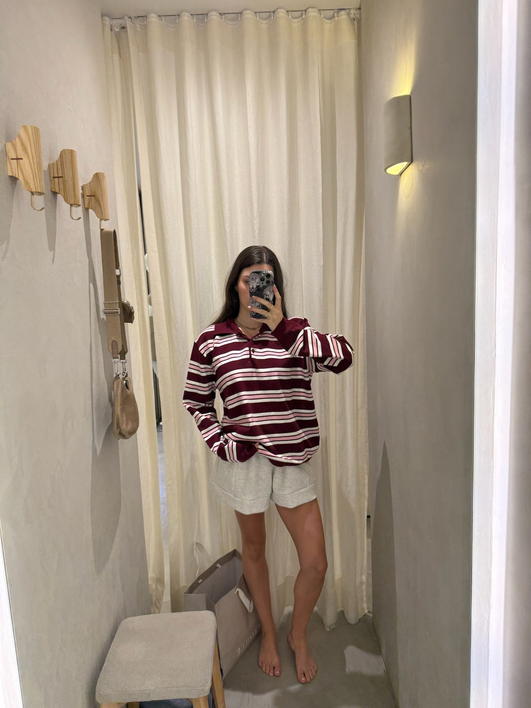 New Zealand Burgundy/Pink Polo Sweater