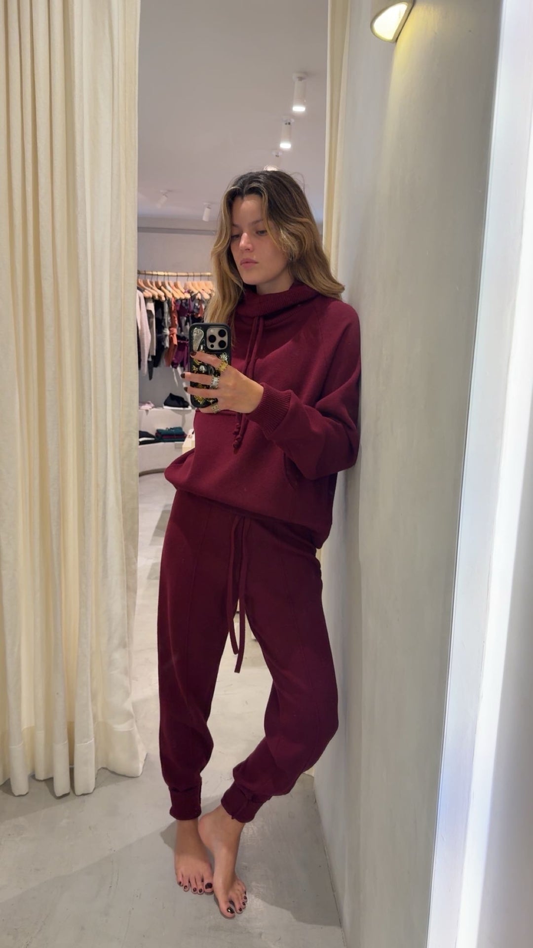 Kenya Burgundy Knitted Hoodie