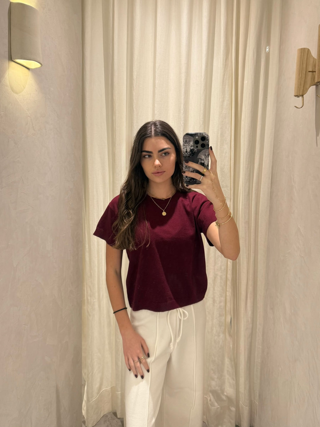 Petra Burgundy Knitted Top