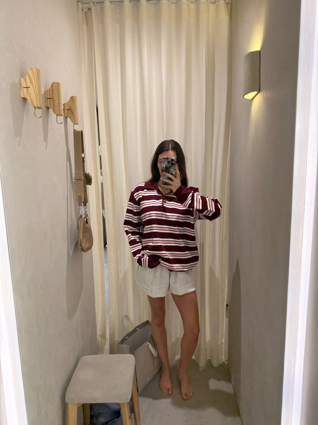 New Zealand Burgundy/Pink Polo Sweater