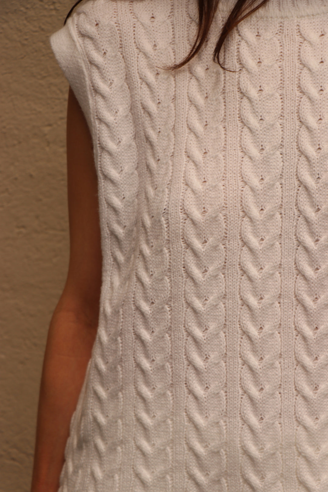 Ottawa White Knitted Vest