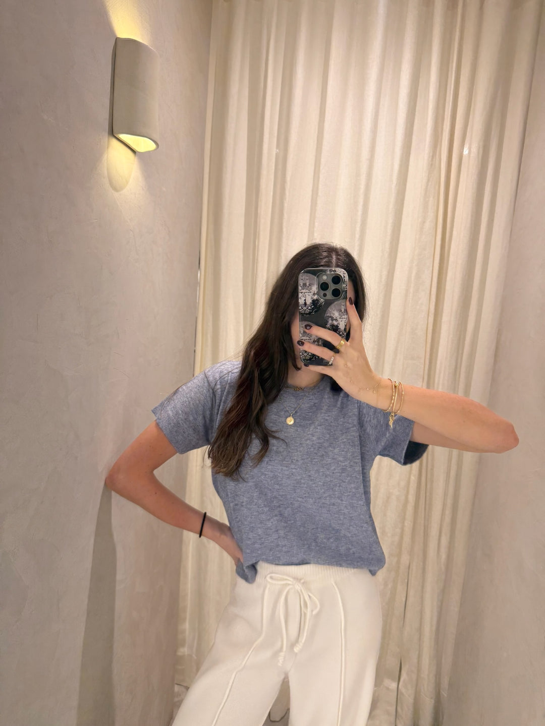 Petra Denim Knitted Top