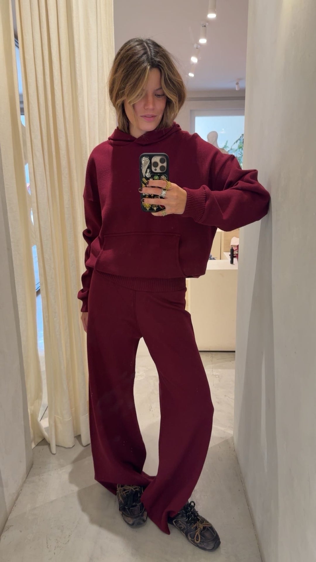 Denver Burgundy Knitted Pants