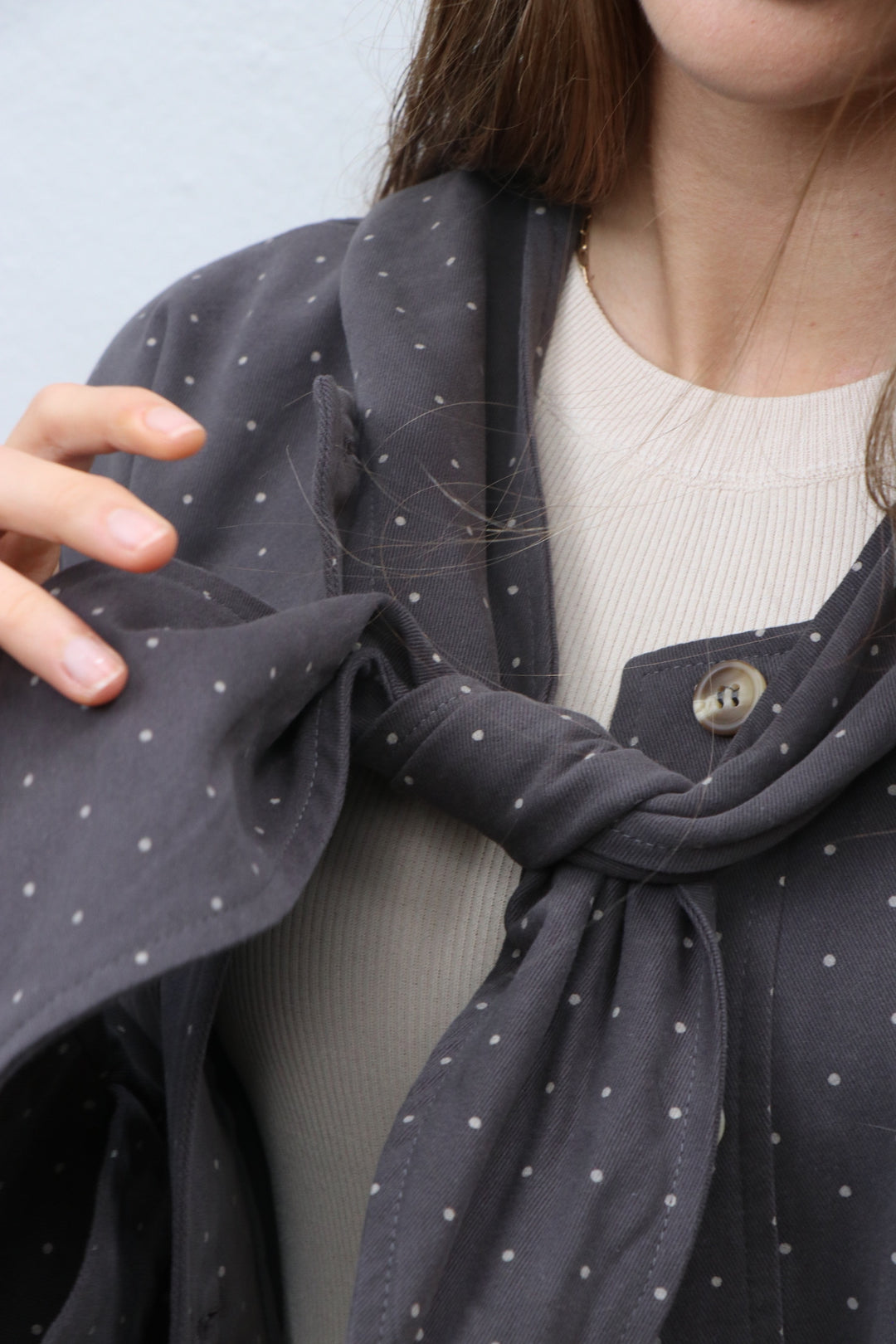 Nara Polka Dot Jacket Charcoal