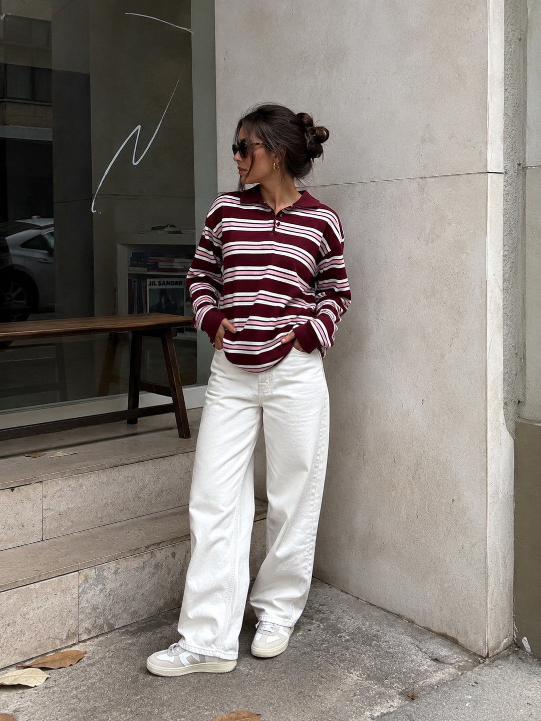 New Zealand Burgundy/Pink Polo Sweater