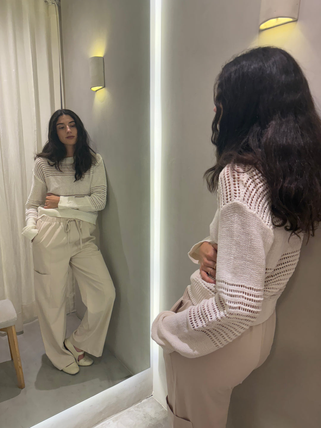 Japan White Knit Sweater