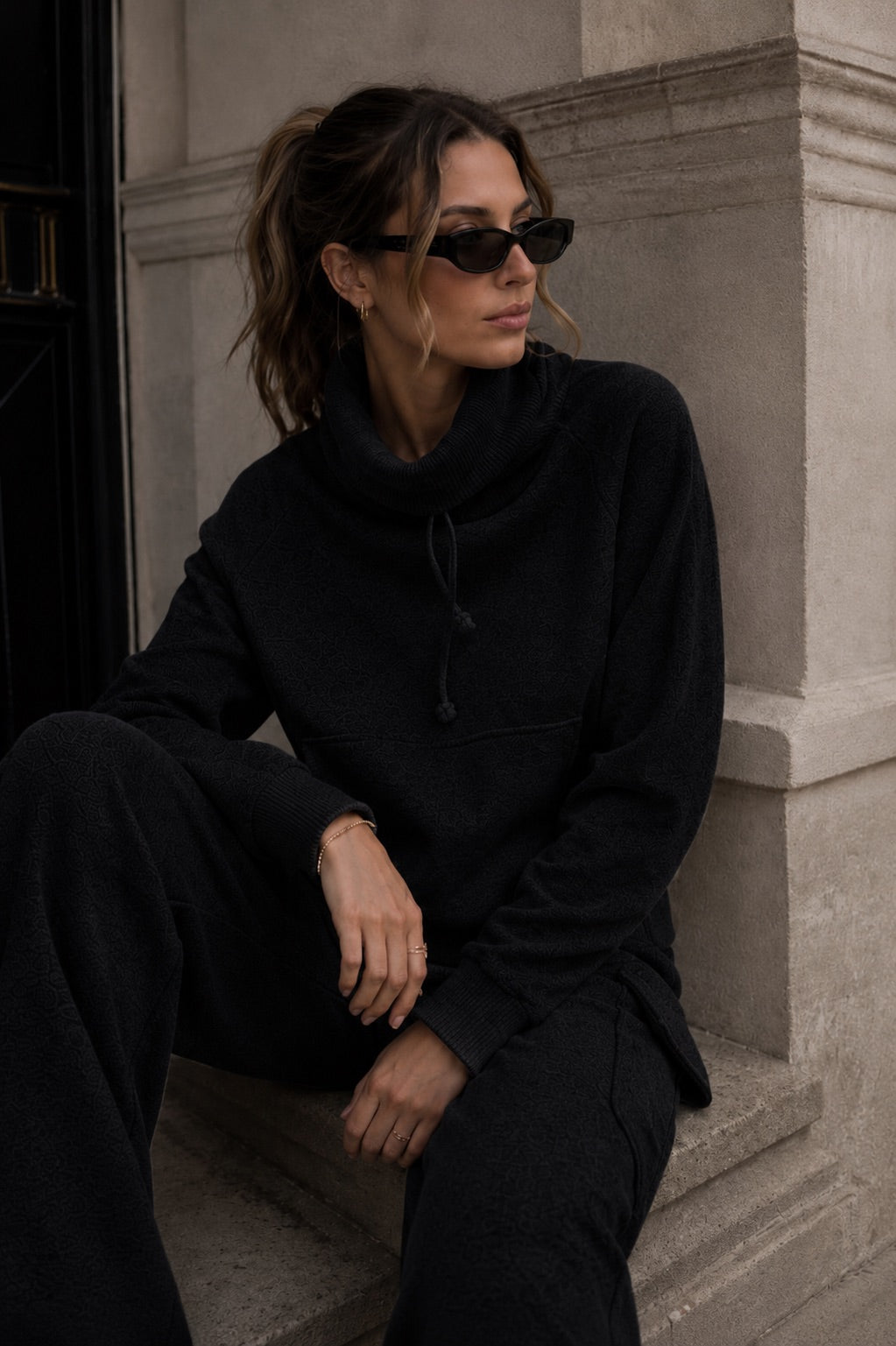 Kenya Black Knitted Hoodie