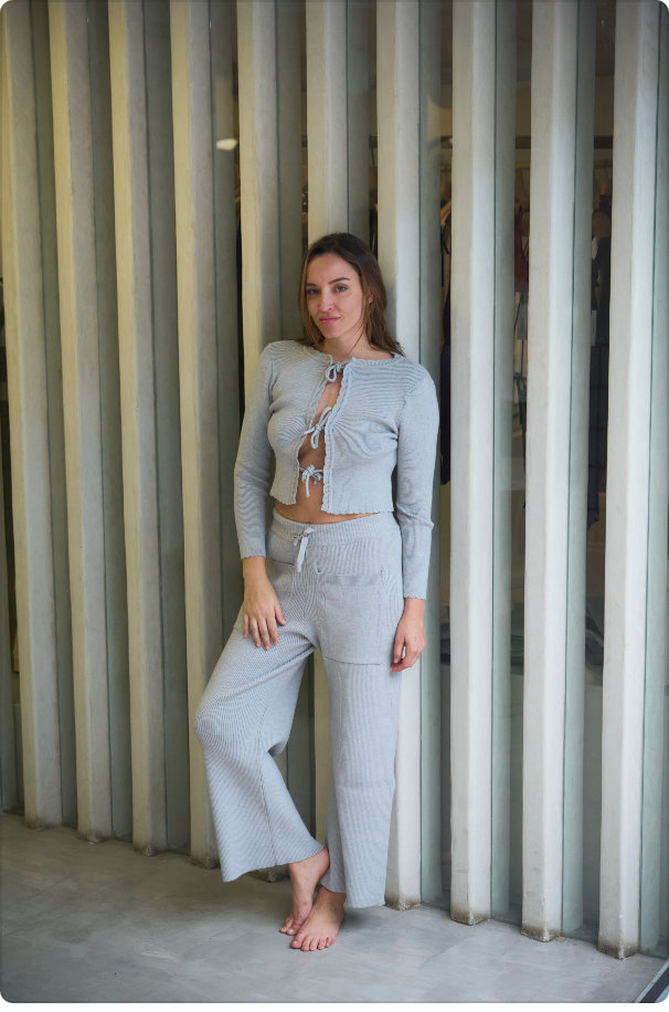 Lisbon Grey Knitted Pants