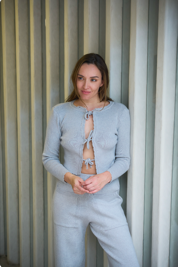Lisbon Grey Knitted Pants