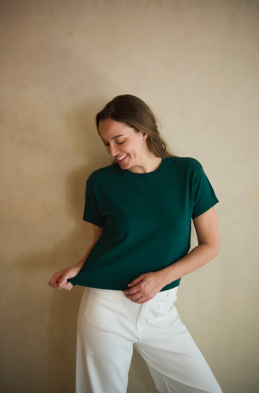 Petra Emerald Knitted Top