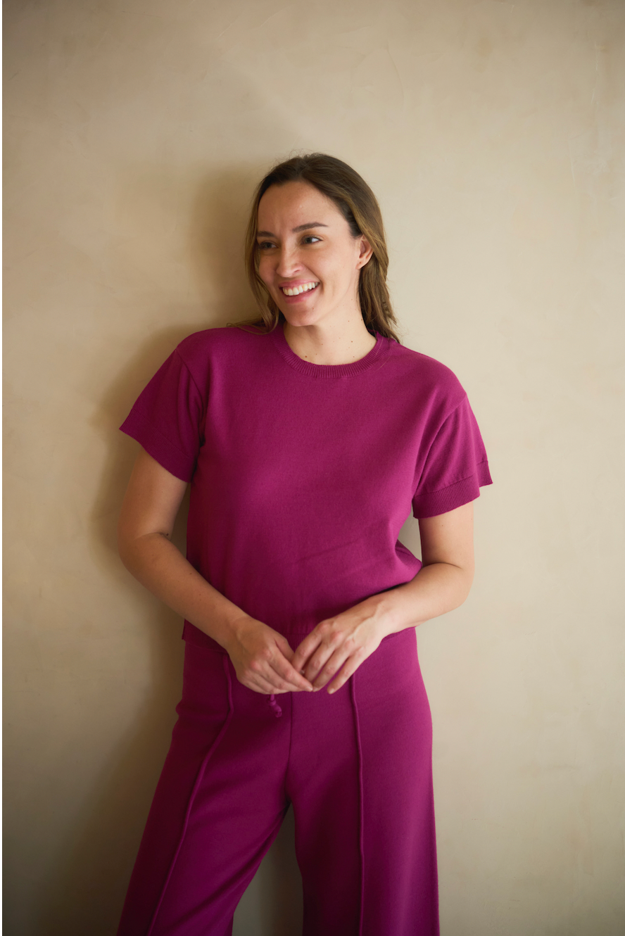 Petra Berry Bloom Knitted Top