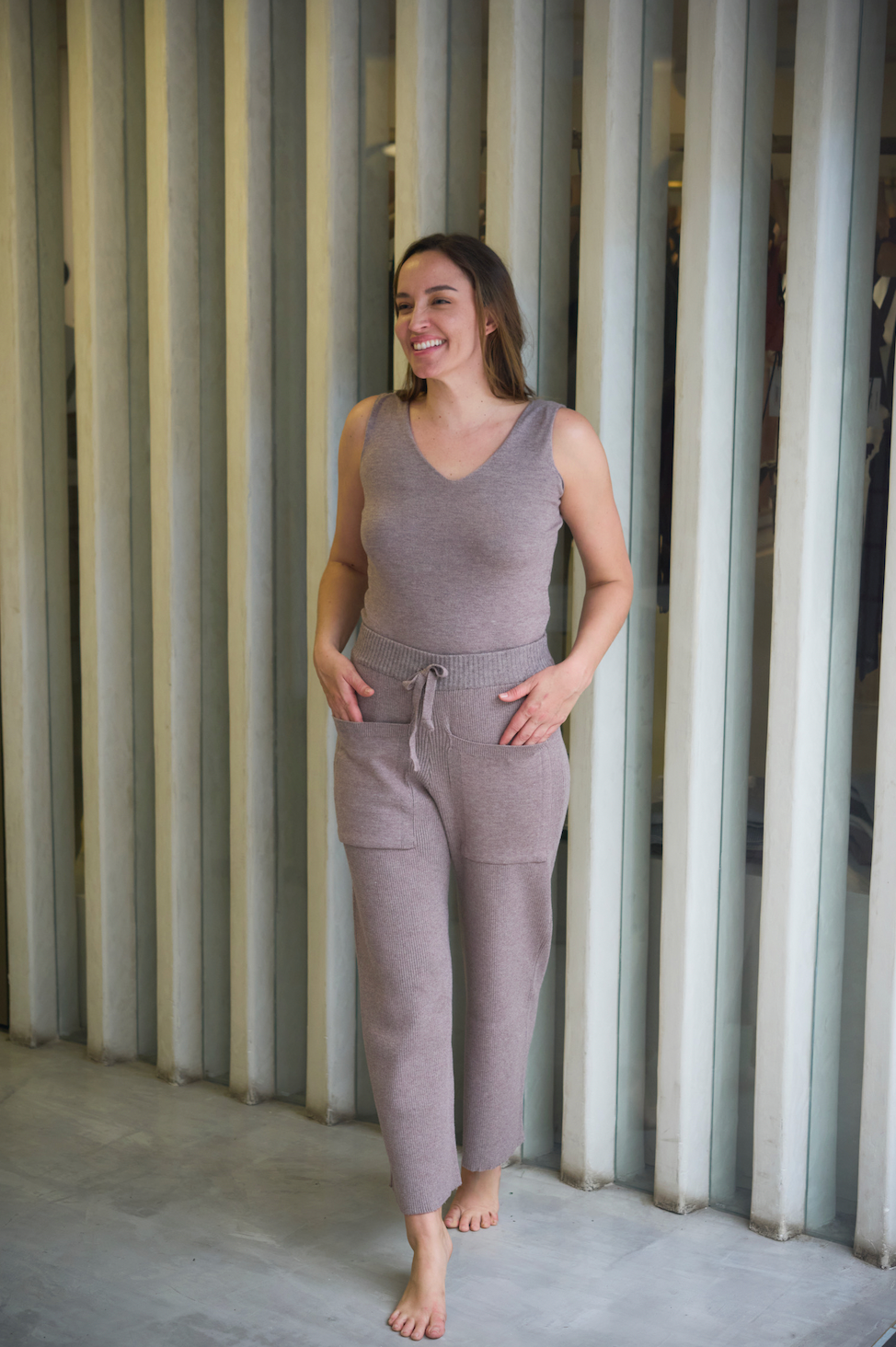 Lisbon Mocha Knitted Pants