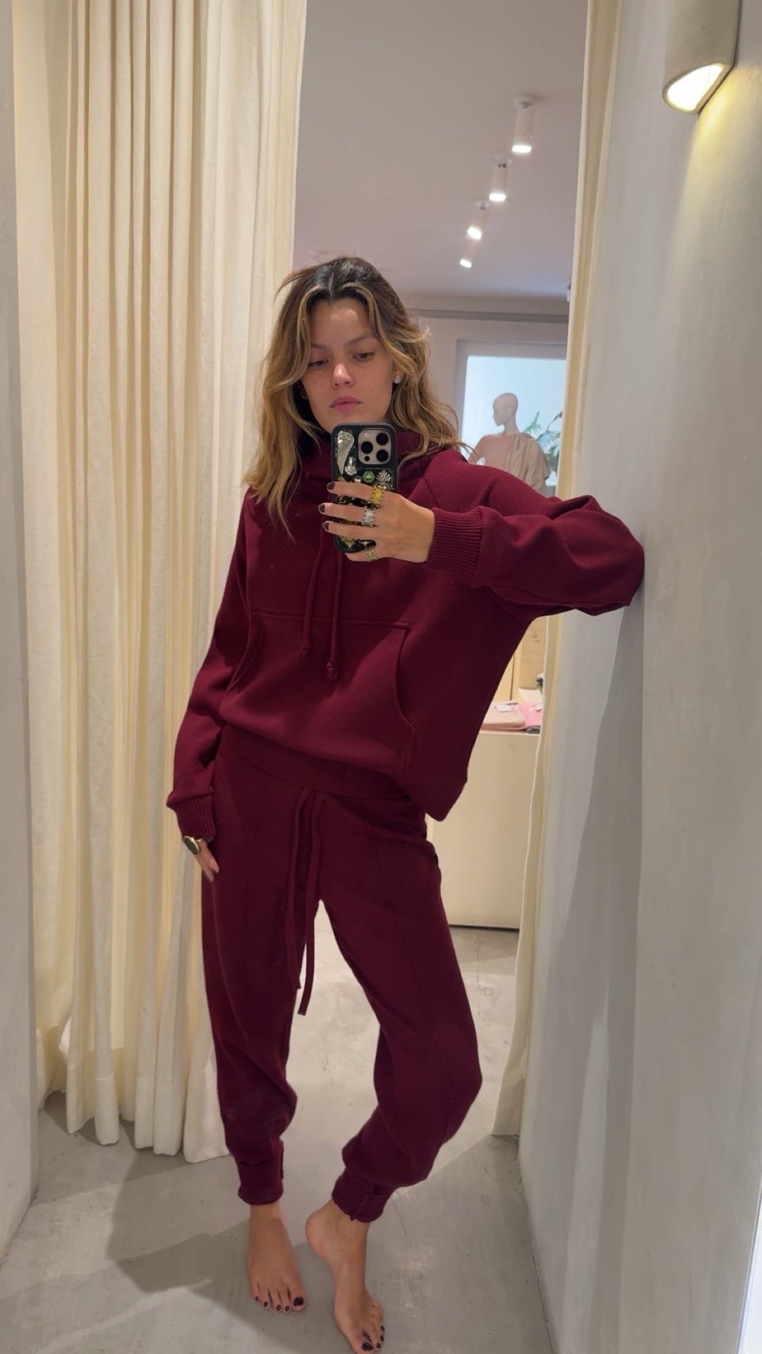 Perth Burgundy Knitted Jogger