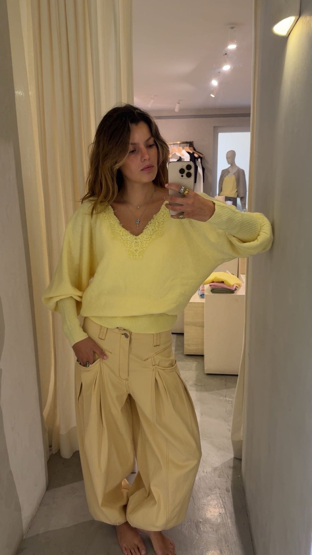 Cadiz Yellow Lace Sweater
