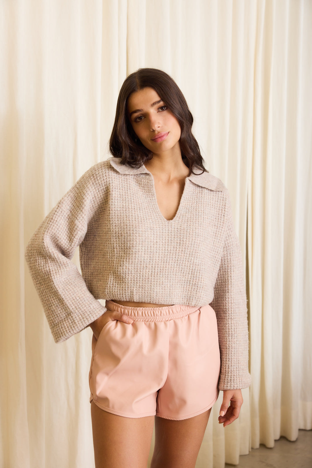 Vienna Vegan Leather Blush Short