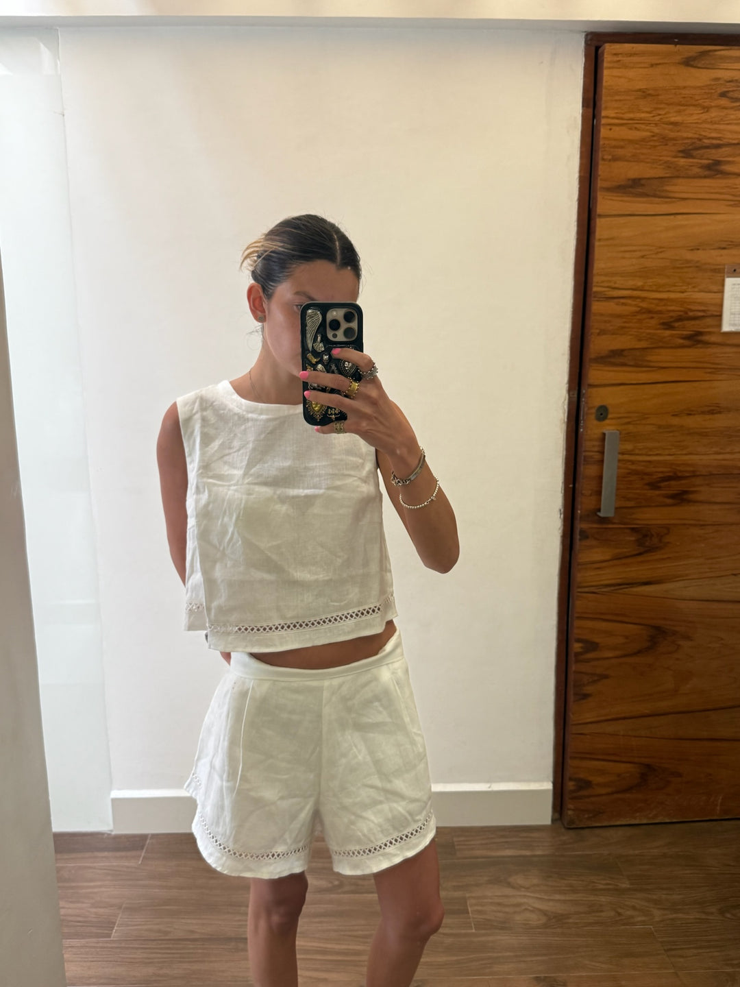 Bora White Linen Shorts