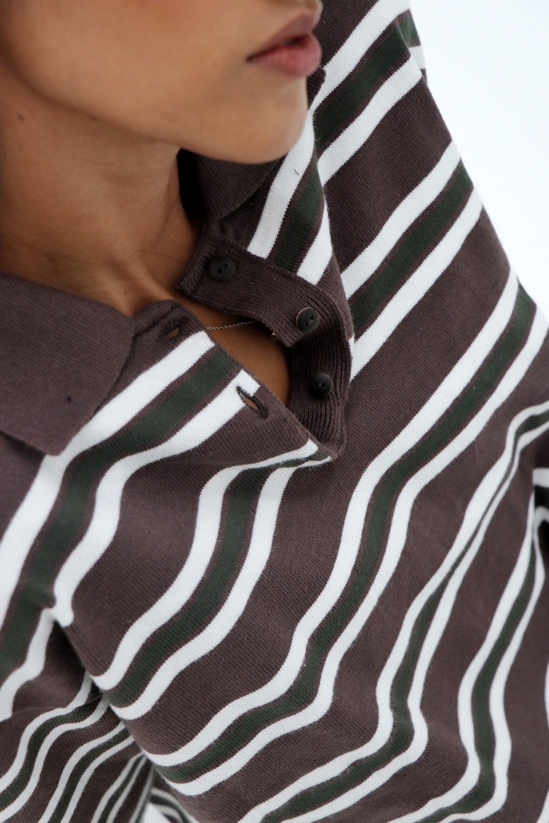 New Zealand Brown/Green Polo Sweater