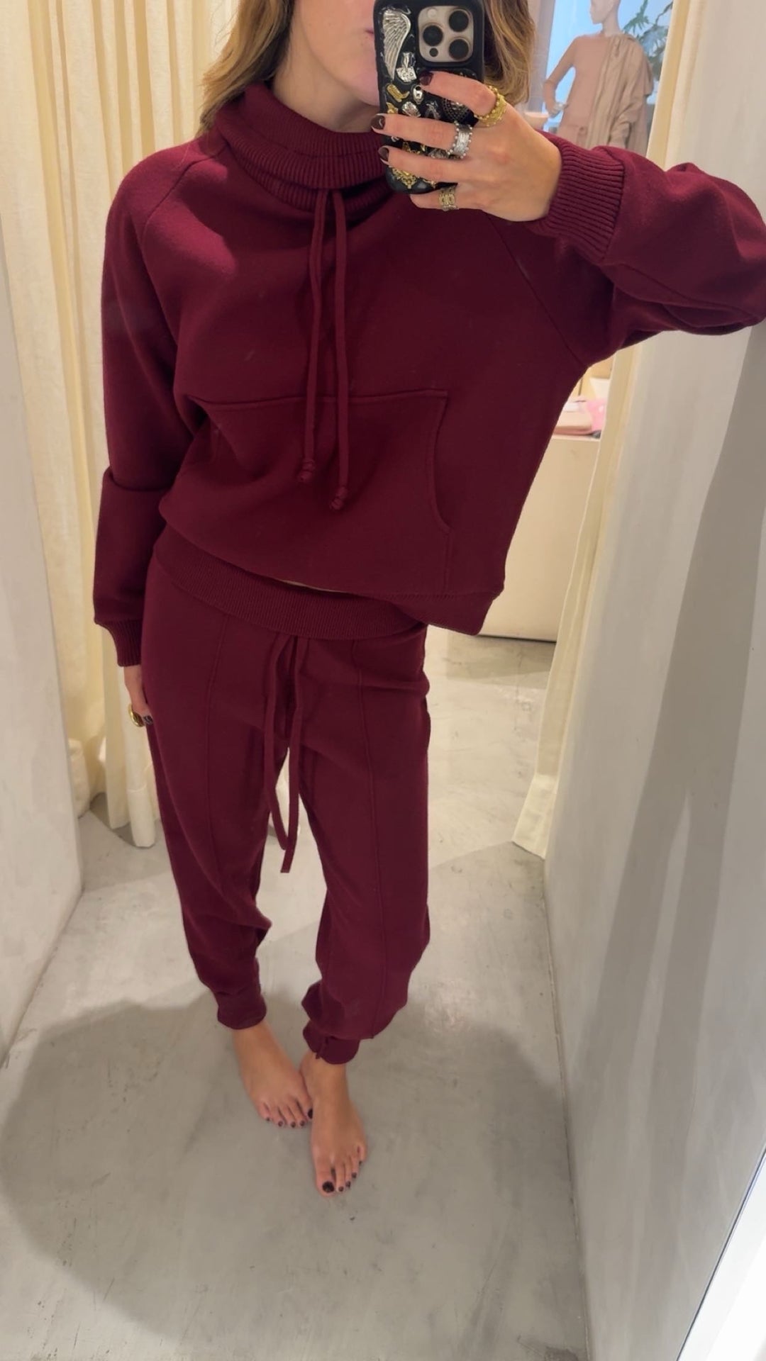 Perth Burgundy Knitted Jogger