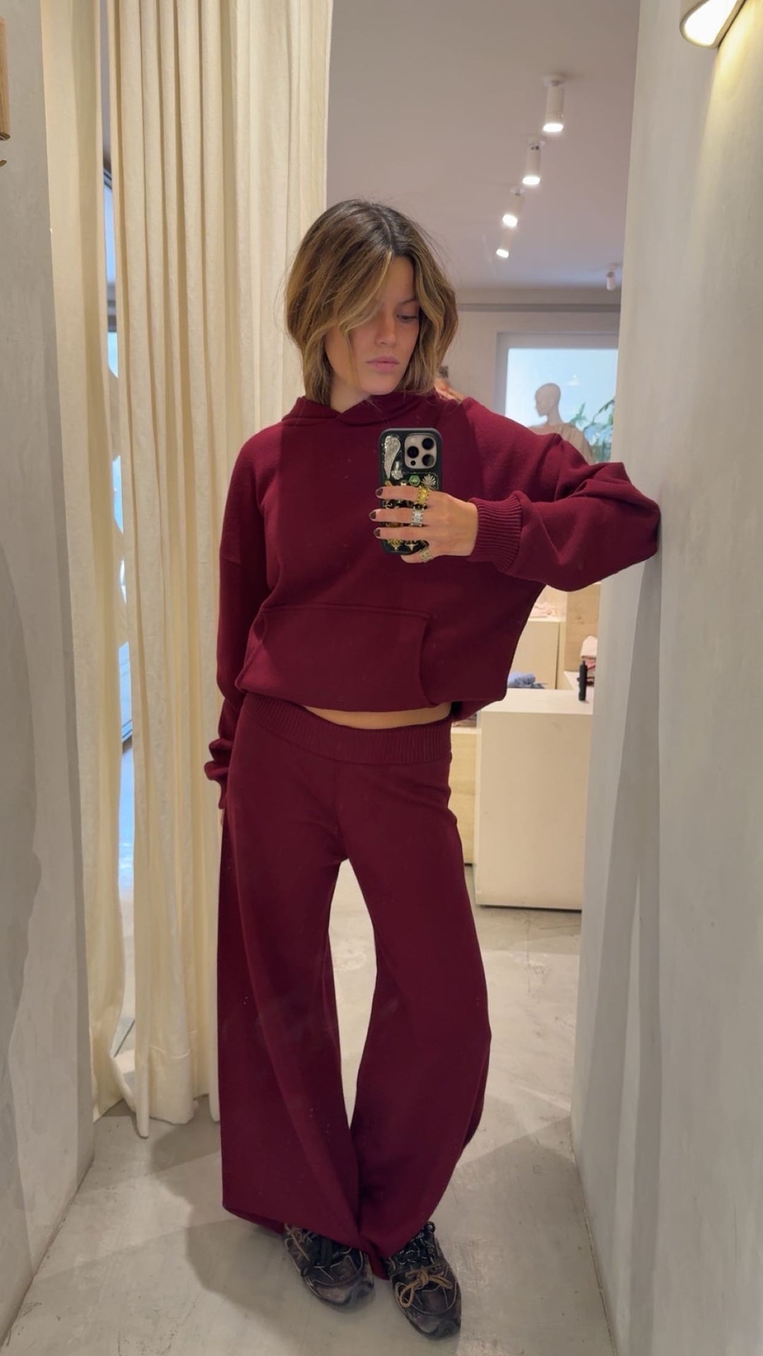 Denver Burgundy Knitted Pants