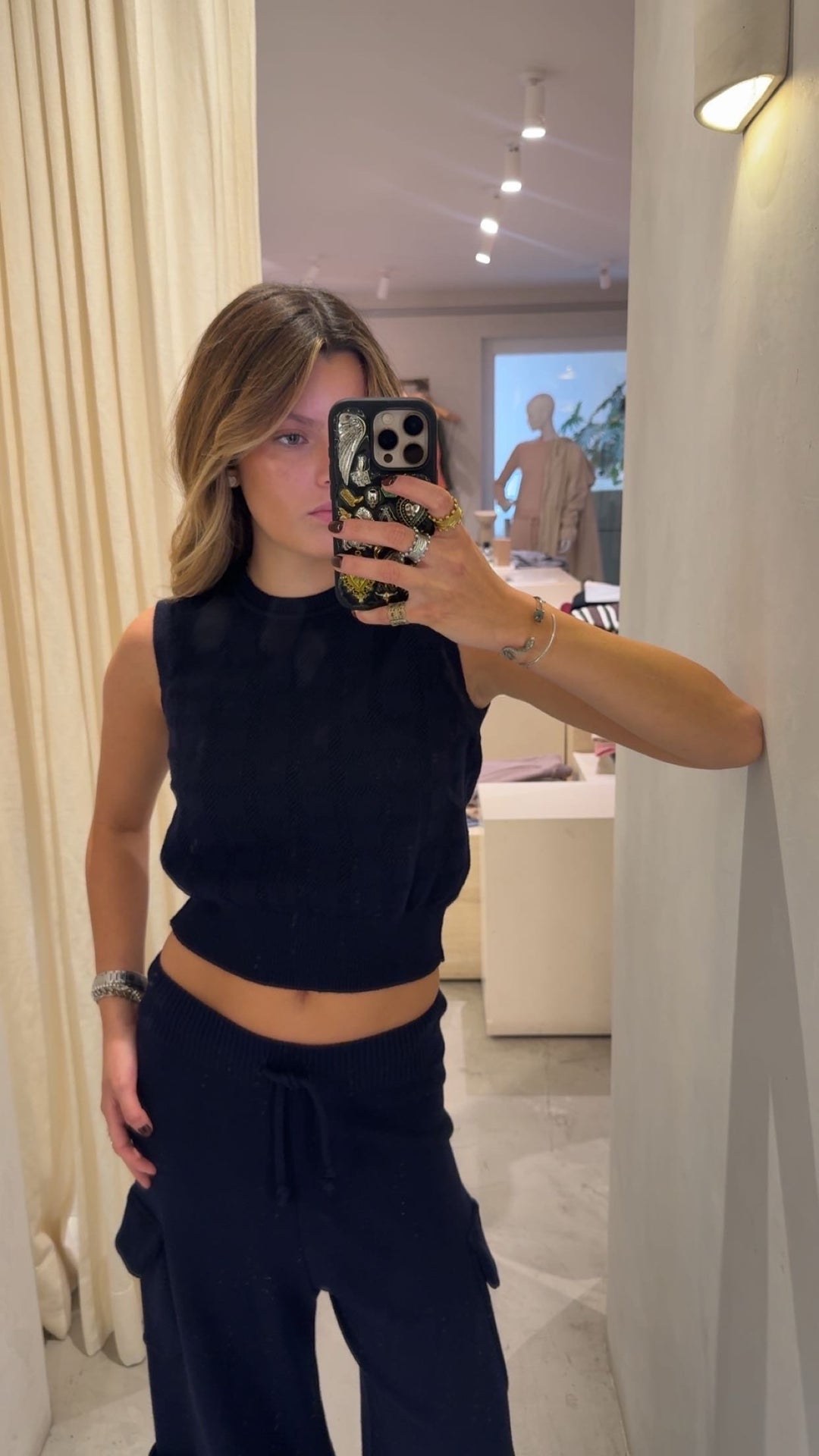 Dubai Navy Knitted Top