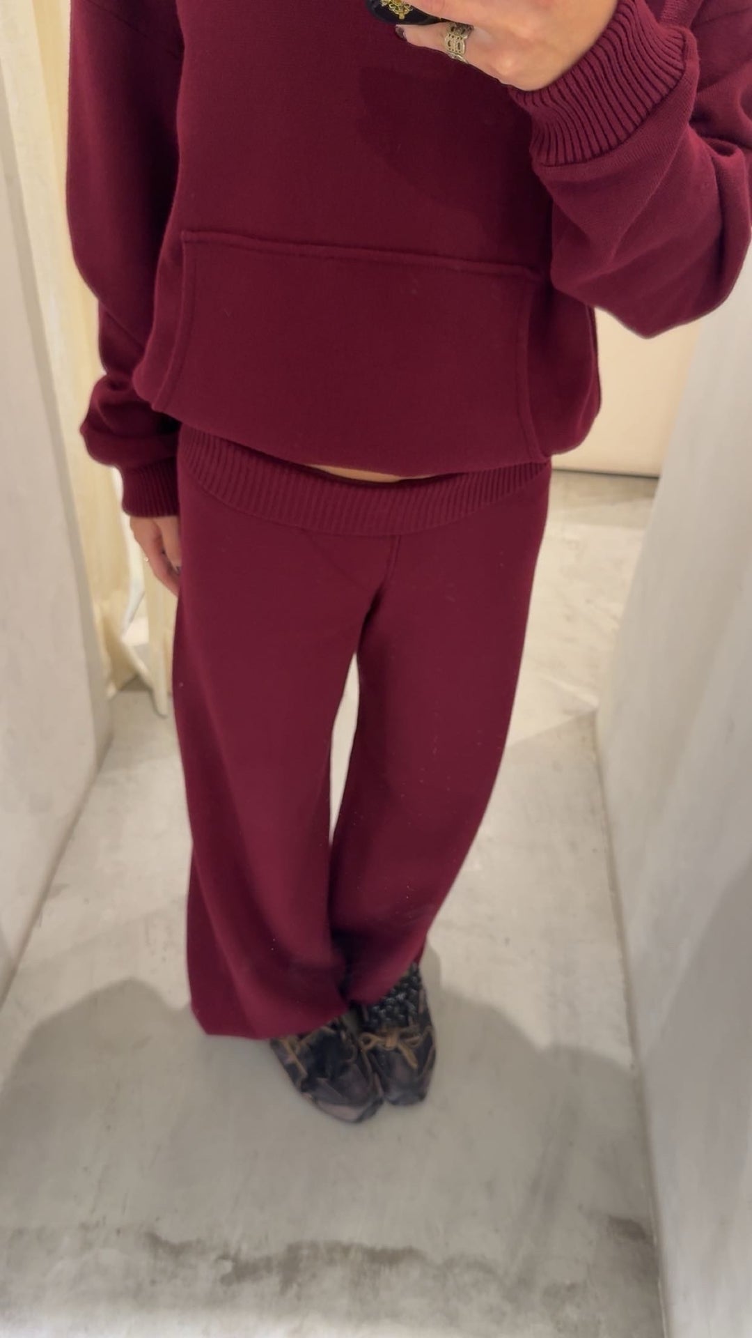 Denver Burgundy Knitted Pants