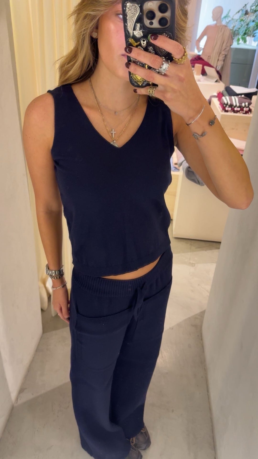 Amsterdam Navy Knitted Top