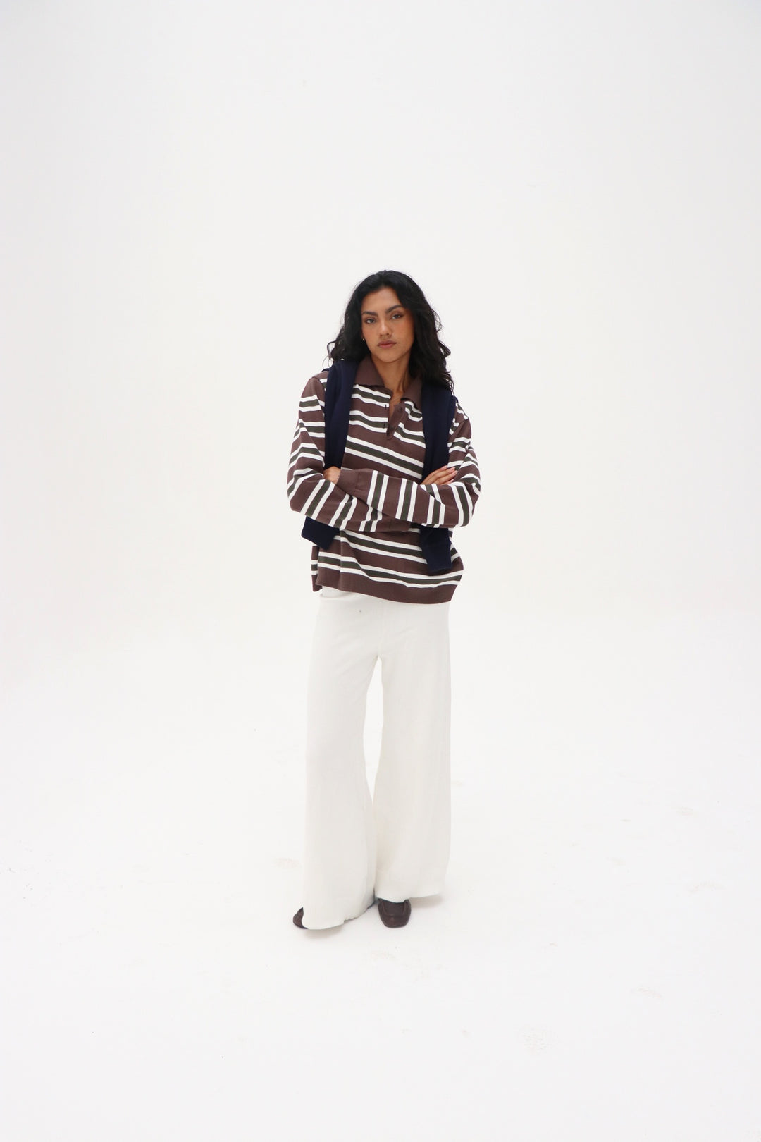 New Zealand Brown/Green Polo Sweater