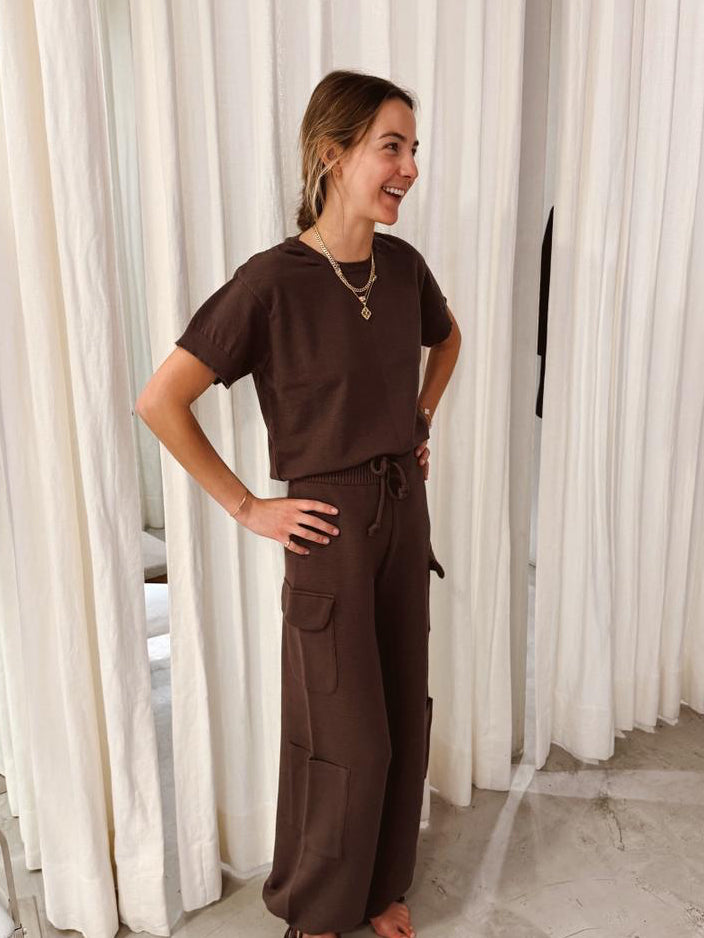 Petra Chocolate Knitted Top
