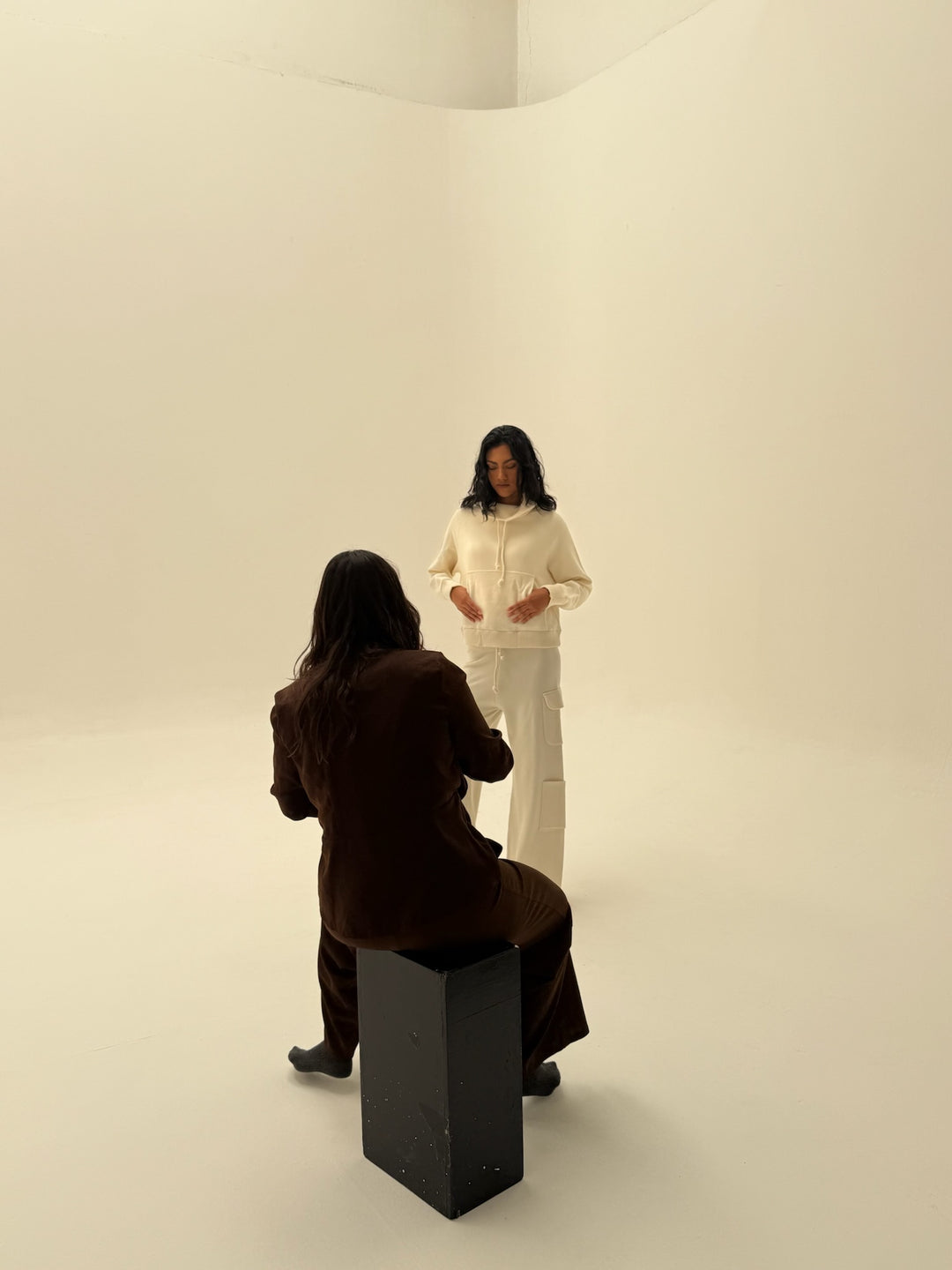 Kenya White Knitted Hoodie